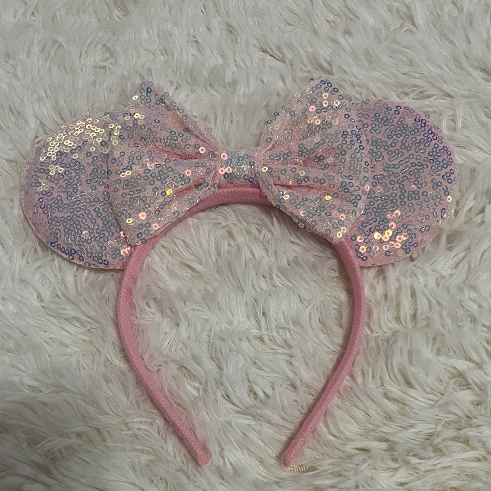 Disney Pink Sequin Minnie Mouse Ears Headband
